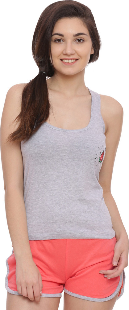 Buy Slumber Jill Women Solid Pink, Grey 