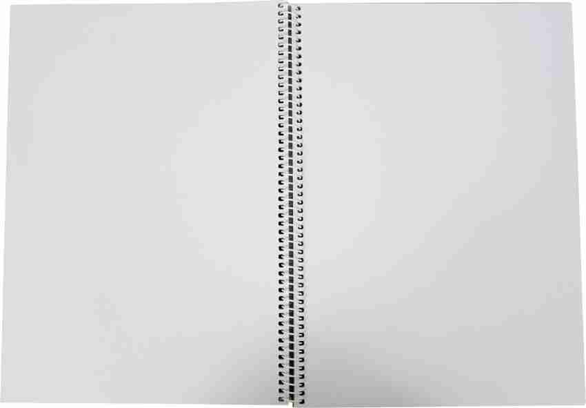 A5 Blank Notebook - 70 Sheets/140 Pages Blank Paper Notebook, 100 GSM Thick White Paper, 5.8 x 8.3 Spiral Blank Journal,Blue Watercolor
