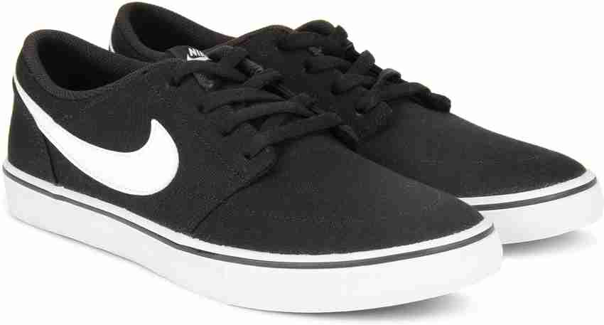NIKE SB PORTMORE II SOLAR CNVS Canvas Shoe For Men - Buy BLACK/WHITE Color NIKE  SB PORTMORE II SOLAR CNVS Canvas Shoe For Men Online at Best Price - Shop  Online for
