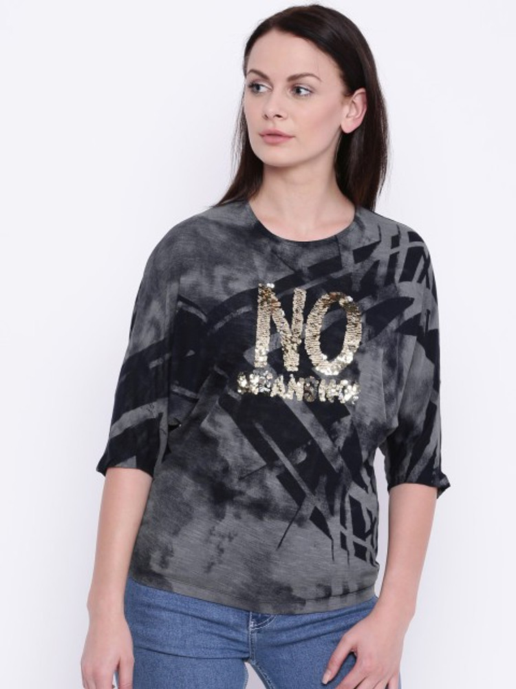 DEAL JEANS Casual Half Sleeve Printed 