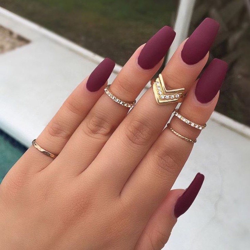 Buy Burgundy Matte Nails Online In India India | lupon.gov.ph