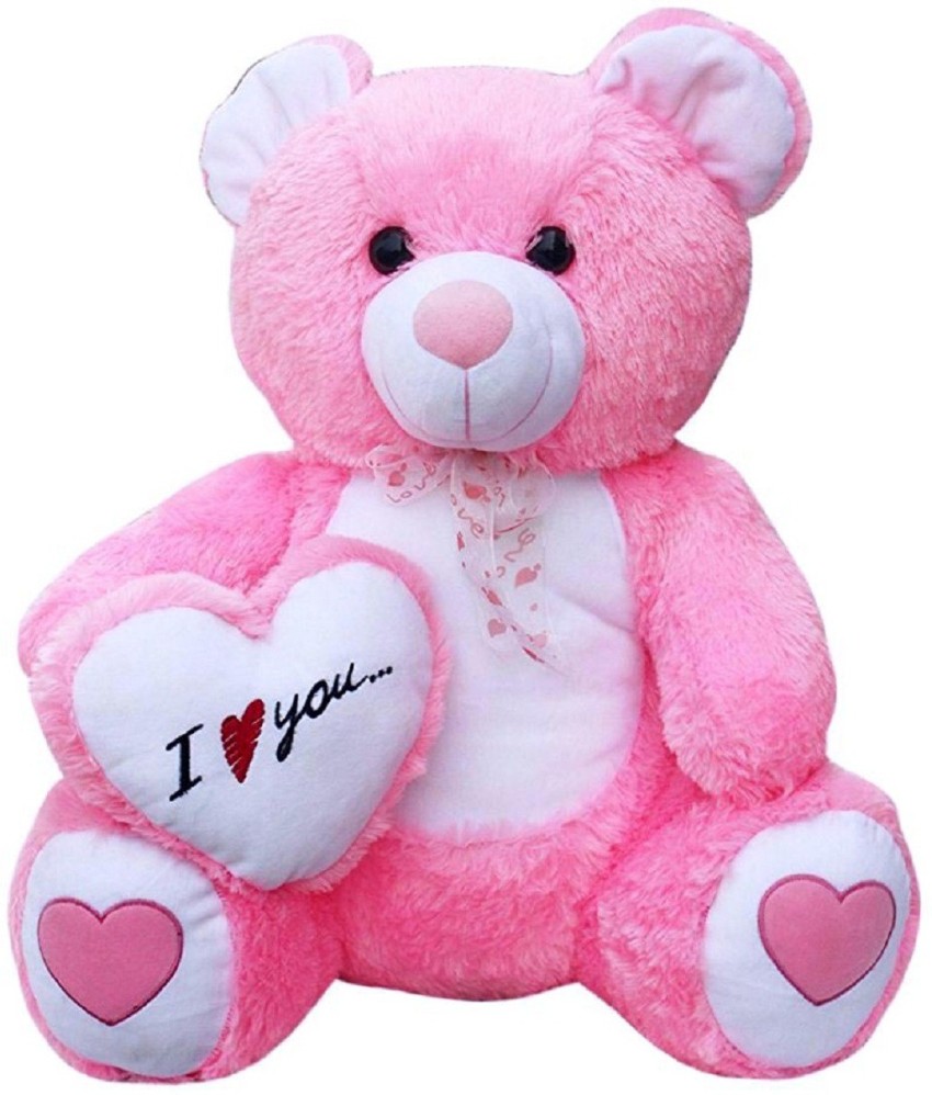 alisha toys Beautiful Pink fur with ( I Love You ) Heart Teddy ...