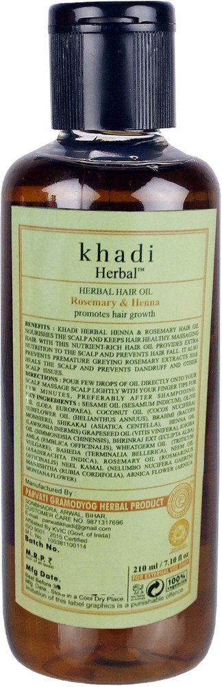 Khadi Herbal Rosemary & Henna Hair Oil ( No Mineral oil & Paraben Free ) Hair Oil - Price in India, Buy Khadi Herbal Rosemary & Henna Hair Oil ( No Mineral Khadi Herbal Rosemary & Henna Hair Oil ( No Mineral oil & Paraben Free ) Hair Oil - Price in India, Buy Khadi Herbal Rosemary & Henna Hair Oil ( No Mineral