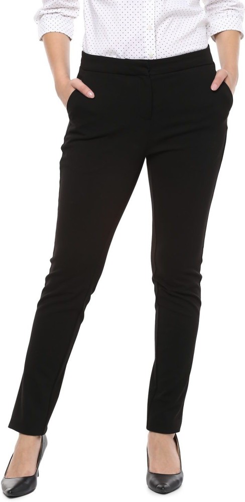 Buy Allen Solly Black Regular Fit Trousers for Women Online  Tata CLiQ