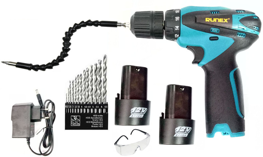 RUNEX High Quality Cordless Screw Driver Cum Drill Machine Multi Usable Pistol Grip Drill