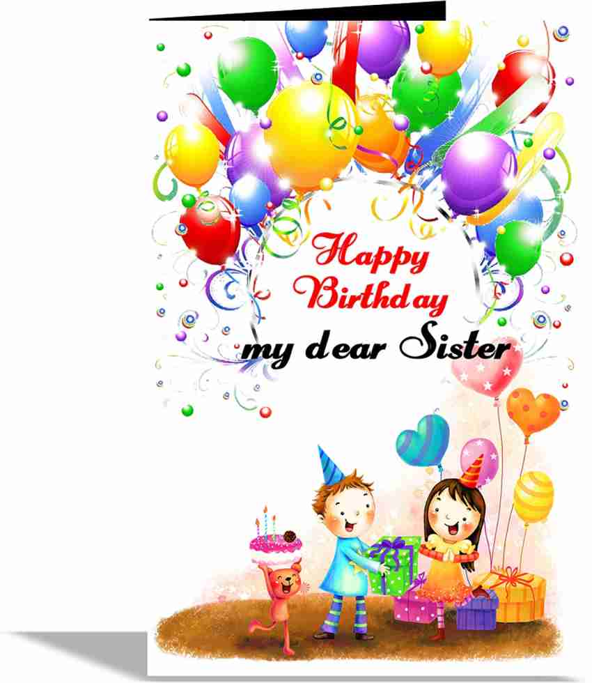 alwaysgift Happy Birthday My Dear Sister Greeting Card Greeting ...
