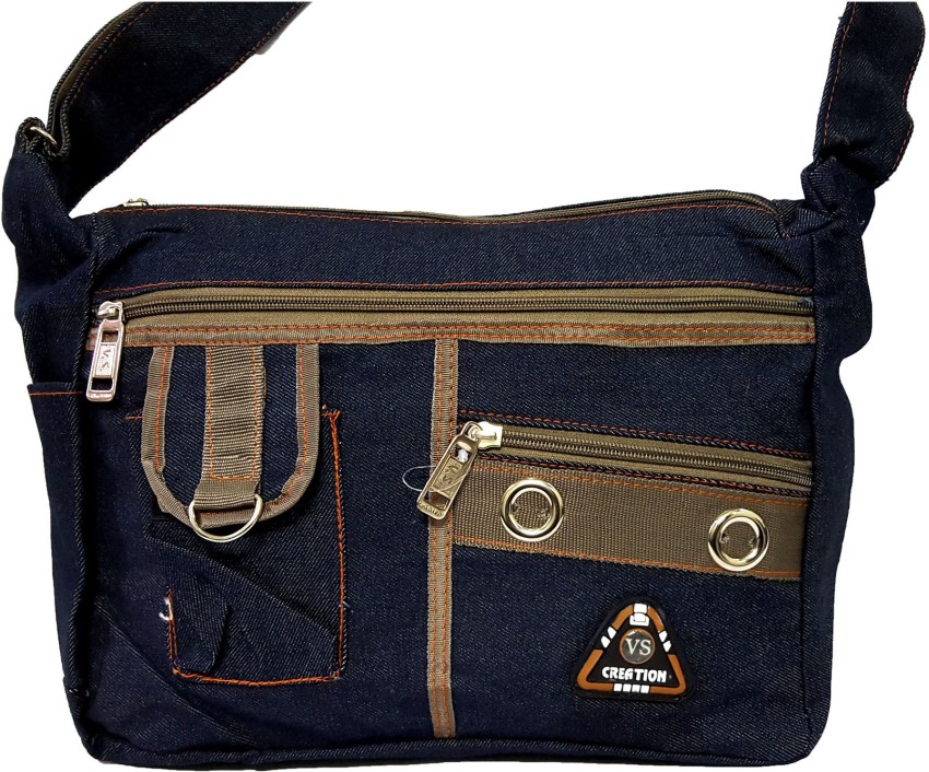 Bag Vintage Side Jeans Bag Men Wear Super Cool. 3 Front Zipped Shape (Can  Not Be Washed Does Stretch Shrink Bleed) | Shopee Malaysia