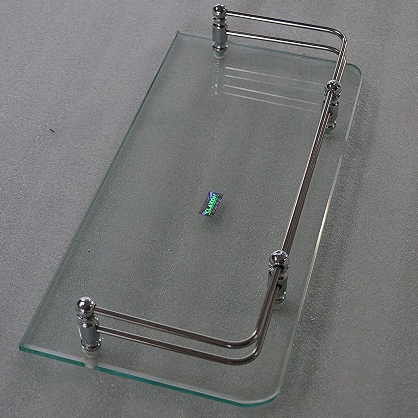 材料、部品 spancraft glass heron glass shelf， chrome， 6 x 30