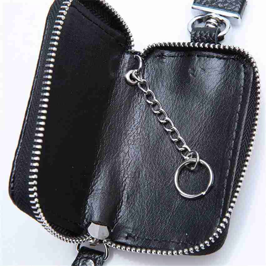 Genuine Leather Key Holder Housekeeper Key Organizer Smart Key Wallet