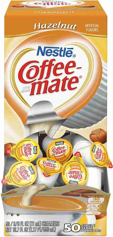 Coffee-Mate Coffee Creamer, Sugar Free, Hazelnut - 50 pack, 0.375 fl oz creamers