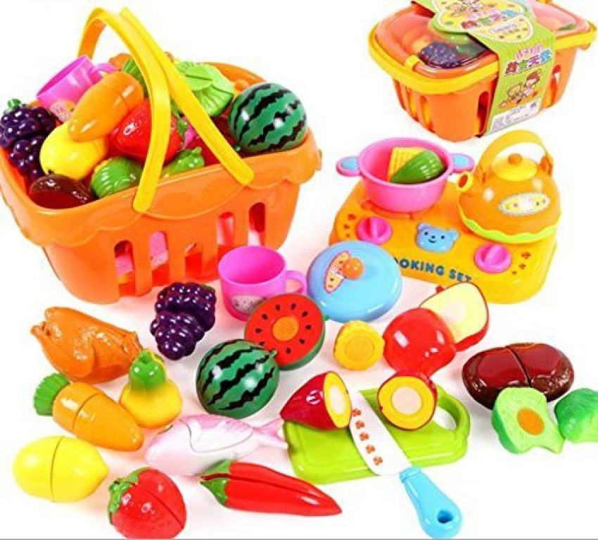 21pcs Kids' Pretend Play Food Cutting Set, Including Fruit