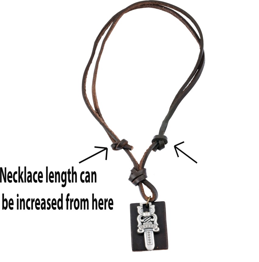 Buy Peora Mens Womens Double Ring Pendant Adjustable Leather Cord