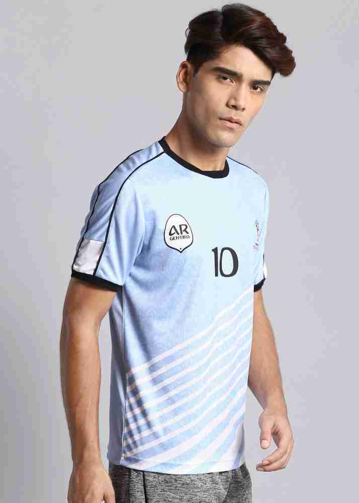 FIFA Argentina Striped Men Round Neck Multicolor T-Shirt - Buy