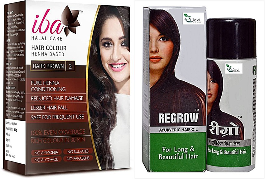 Iba Halal Care Hair Color Free Sachet, Dark Brown, 70g