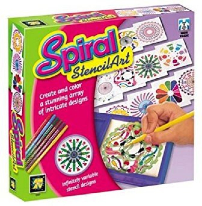 Spiral Art Craft Set, Children's Stencil Art Kit