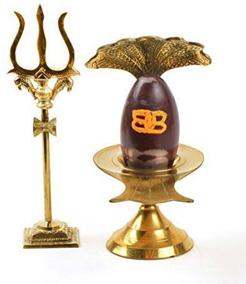 Unique Craft 100% Brass Shivaling/ Shivling with Brass Trishul ...