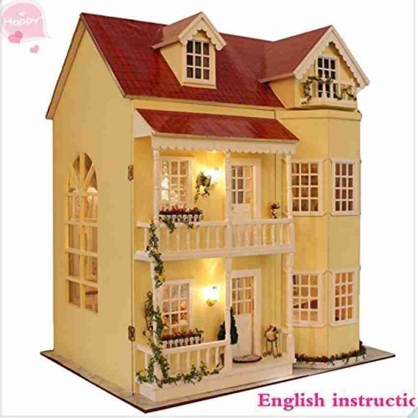 DIY wood dollhouse, toy cottage house for kids, doll house DIY kit