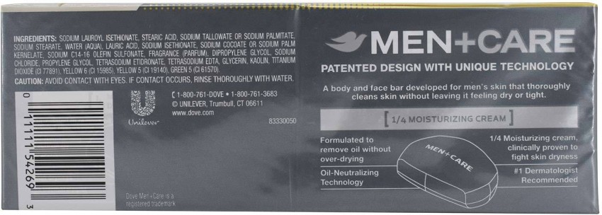 Dove Men+Care Oil Control Body and Face Bar 4 oz, 6 Bar 