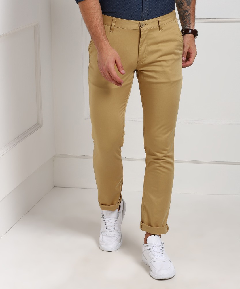 Buy John Players Men Grey Slim Fit Solid Chino Trousers on Myntra   PaisaWapascom