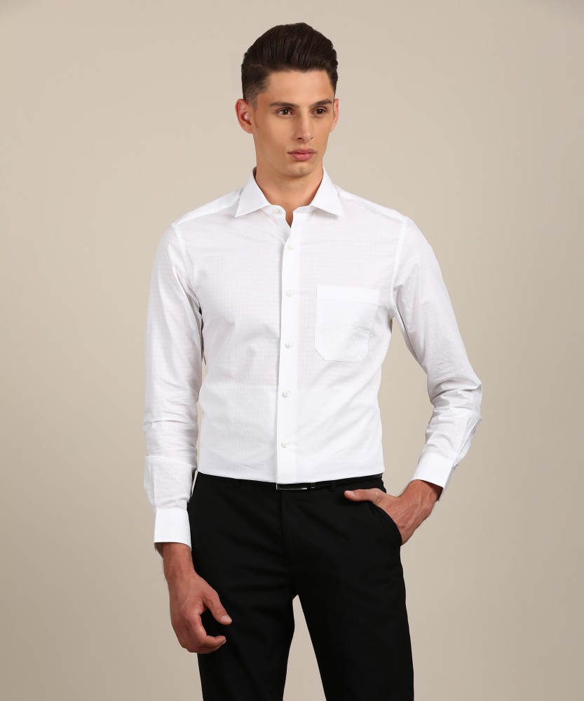 LOUIS PHILIPPE Men Self Design Formal White Shirt - Buy LOUIS