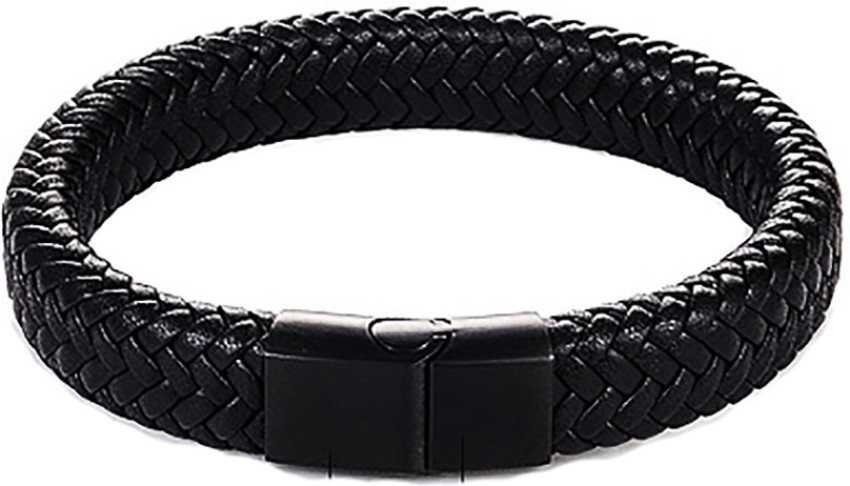 Mens Engraved Woven Bracelet with Clasp  Lisa Angel