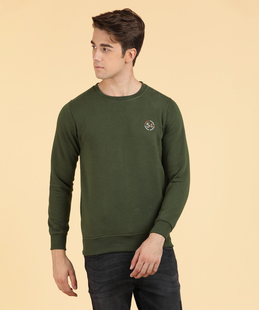 Sleeve Solid Men Sweatshirt 