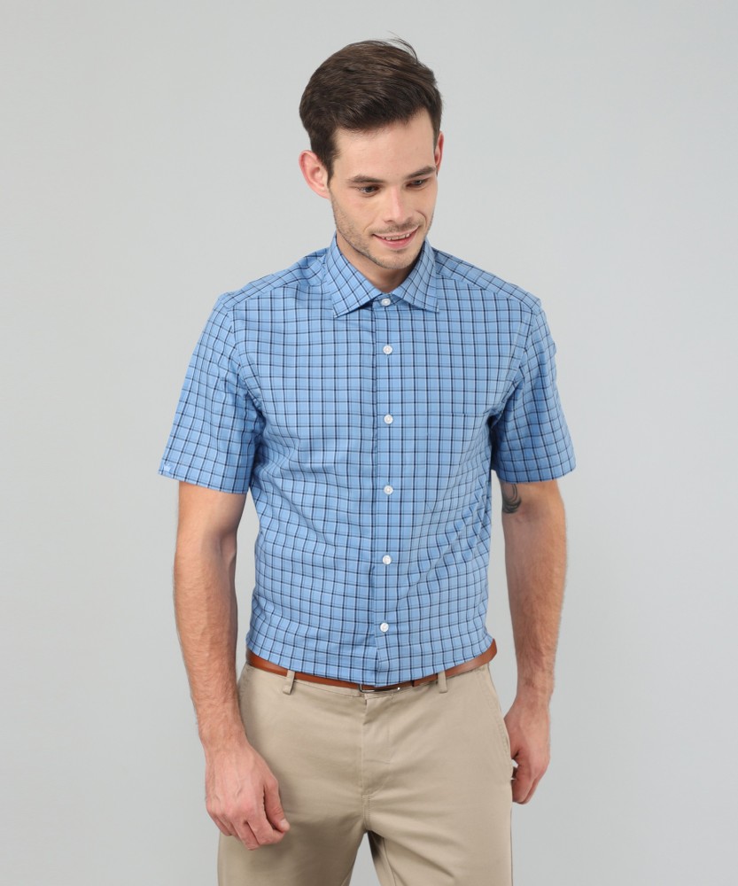 LOUIS PHILIPPE Men Checkered Formal Blue Shirt - Buy LOUIS PHILIPPE Men  Checkered Formal Blue Shirt Online at Best Prices in India