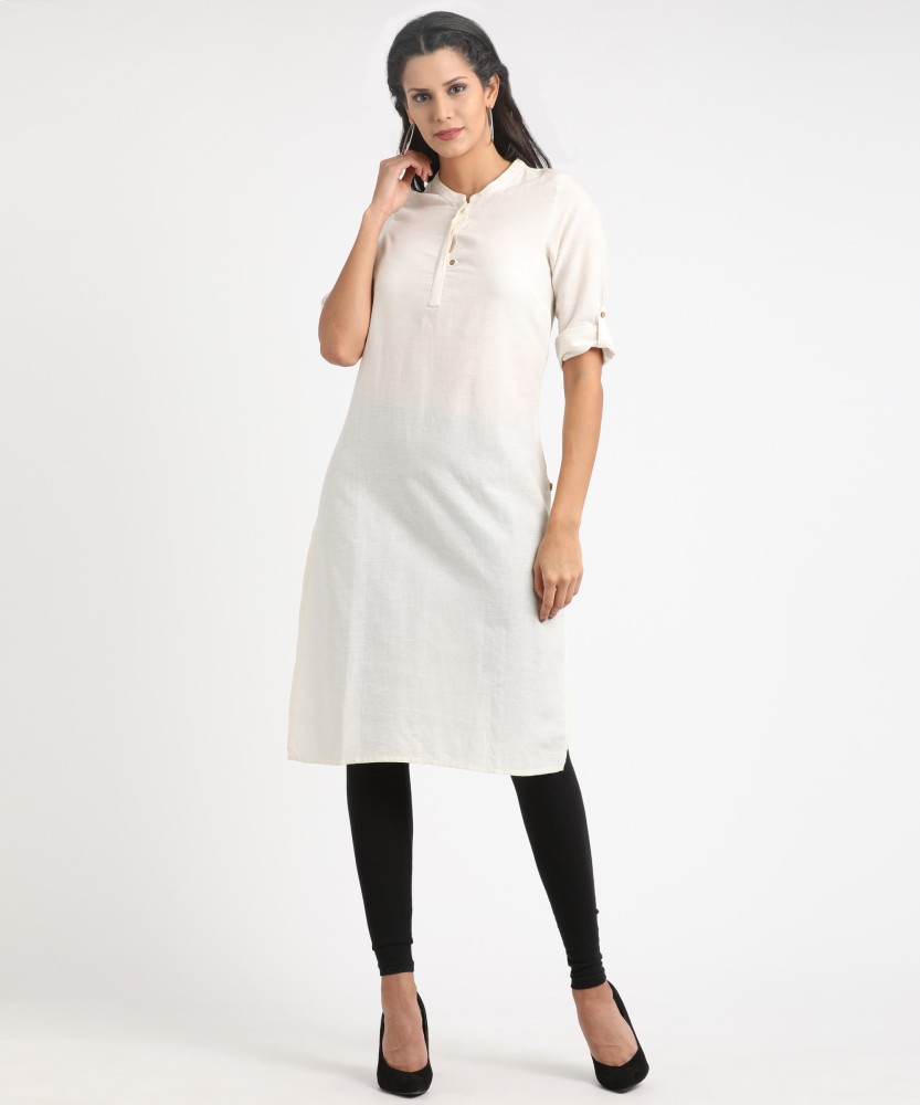 Flipkart white outlet kurta