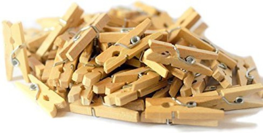 Maks Guzz Craft 100-Pack Of 1.0 Inch (25Mm) Mini Clothespins Wood