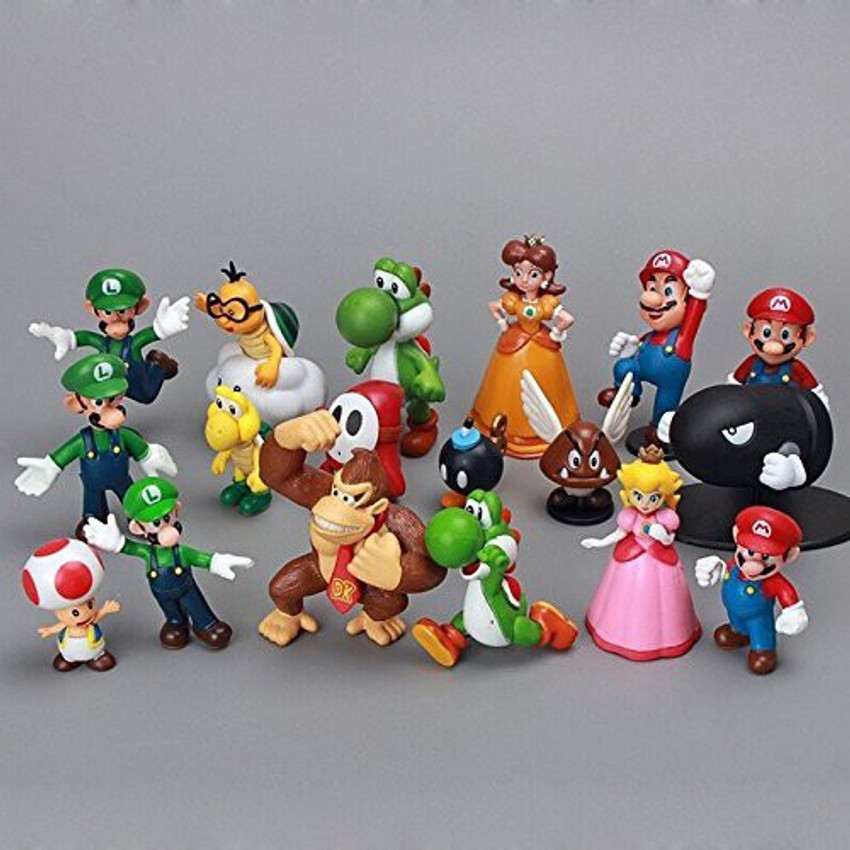 8 Pcs Super Mario Luigi Yoshi Toad Princesa Wario Dk Goomba - Super Size  Figure Collection - Colecionáveis - Magazine Luiza