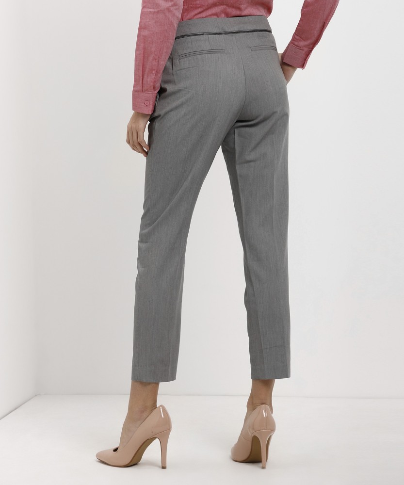 Wills Lifestyle Women PeachColoured Regular Fit Solid Trousers