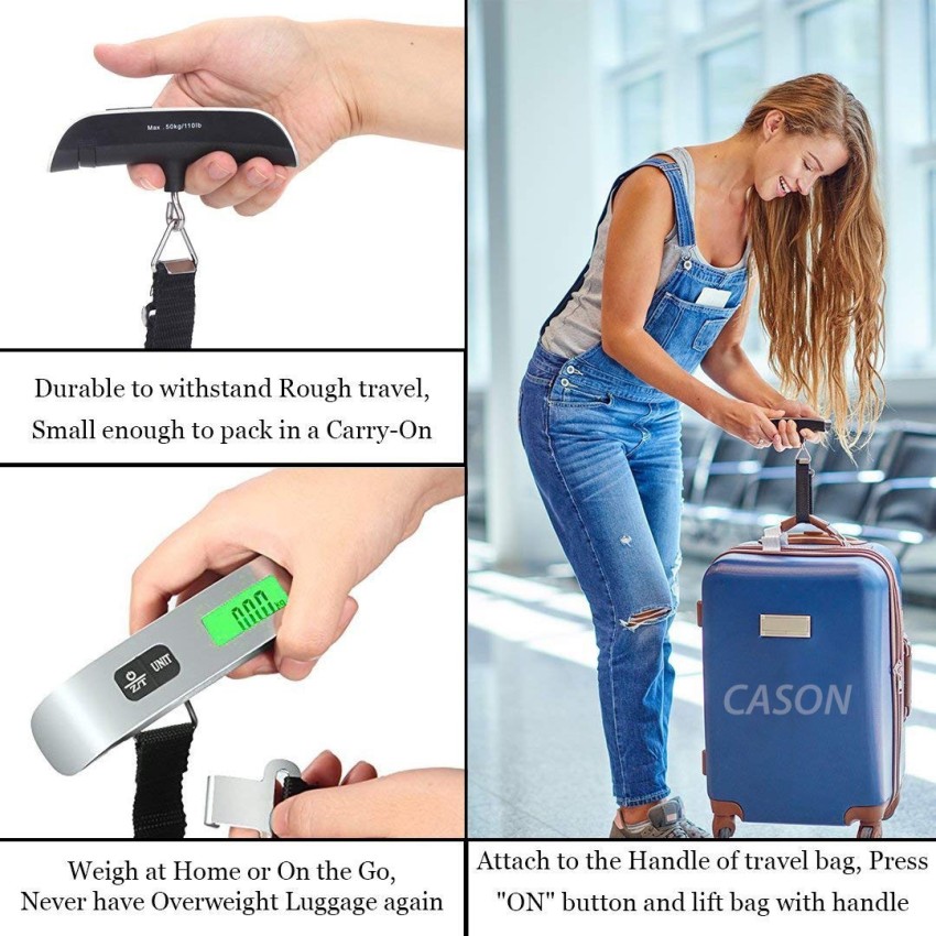 CASON 10g/50 Kg Luggage Scale Digital Portable Weight Checker Hanging Weight  Scale with Pin Travel Weighing Machine for luggage bag -multicolor Weighing  Scale Price in India - Buy CASON 10g/50 Kg Luggage