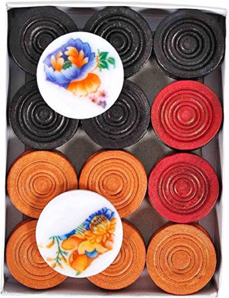 Buy GKC Ludo Goti with Dice Shaker and Arcyclic Carrom Coin with striger  and Carrom Powder,Black, red,white,green.yellow,blue Online at Low Prices  in India 