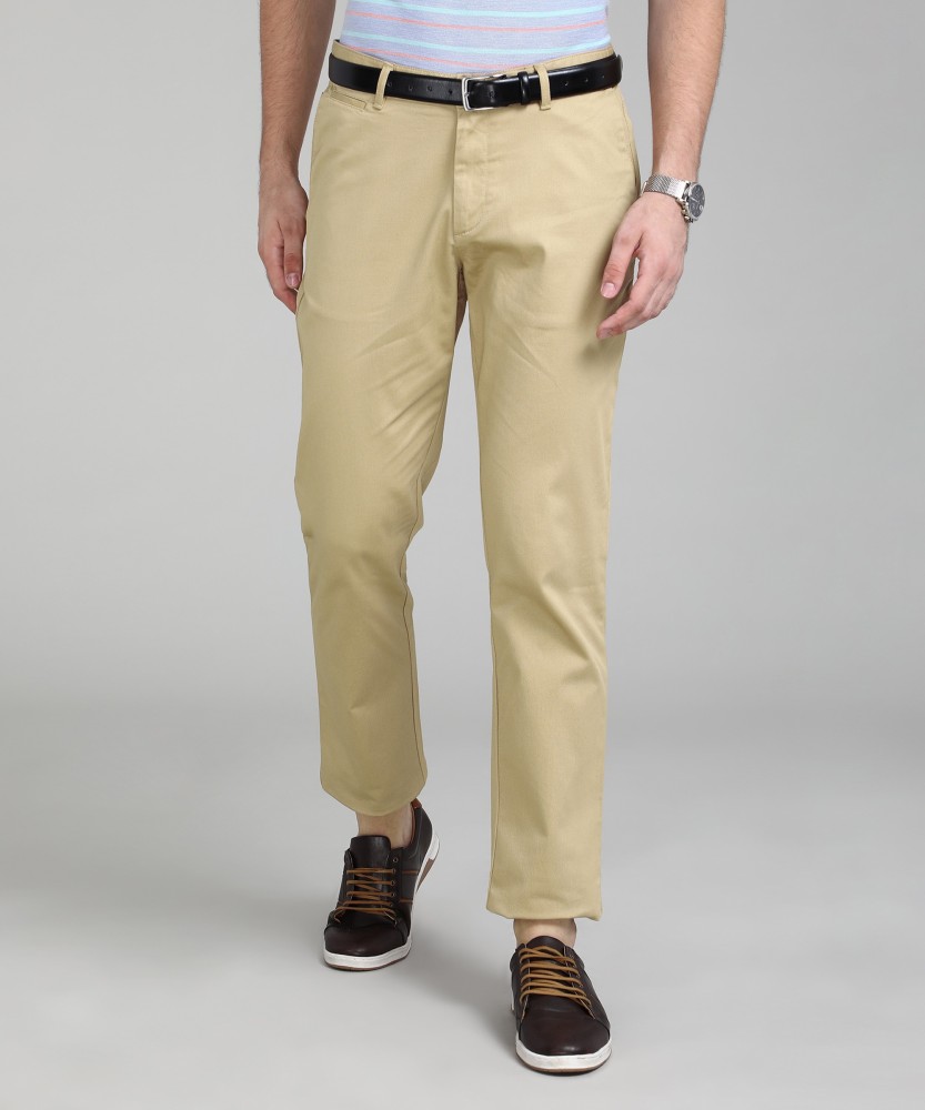 Buy Louis Philippe Sport Beige Steven Slim Fit Casual Trousers  Trousers  for Men 1284085  Myntra