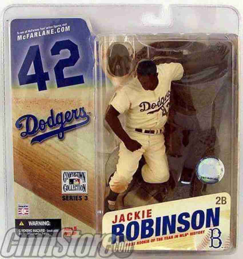 McFarlane MLB Cooperstown Collection Series 3 Jackie Robinson Action Figure  [White Uniform] 