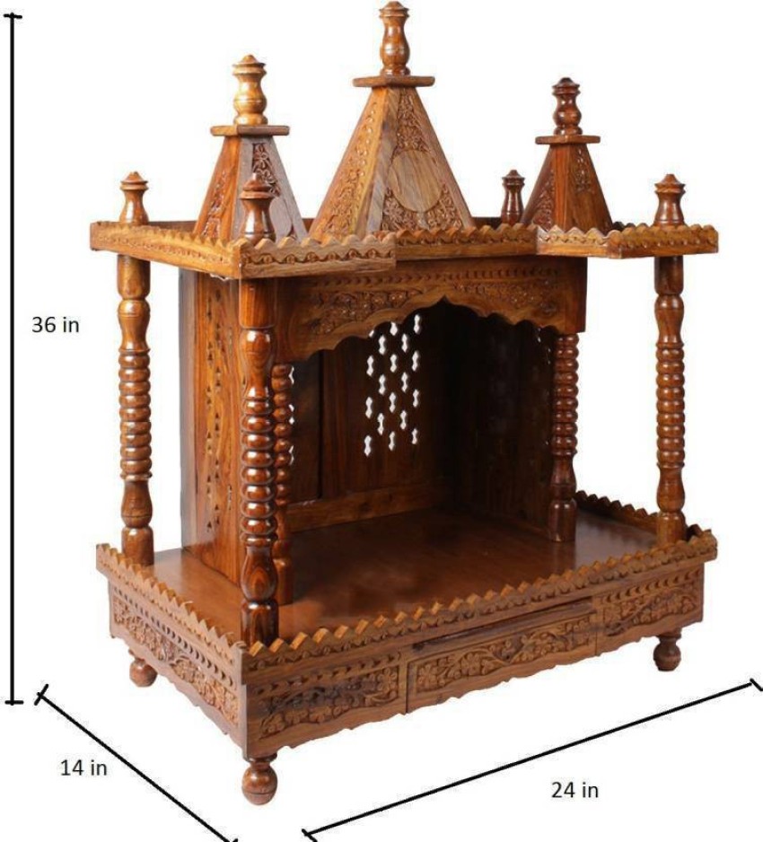 Wooden Art & Toys 2 ft Solid Wood Home Temple Price in India - Buy ...