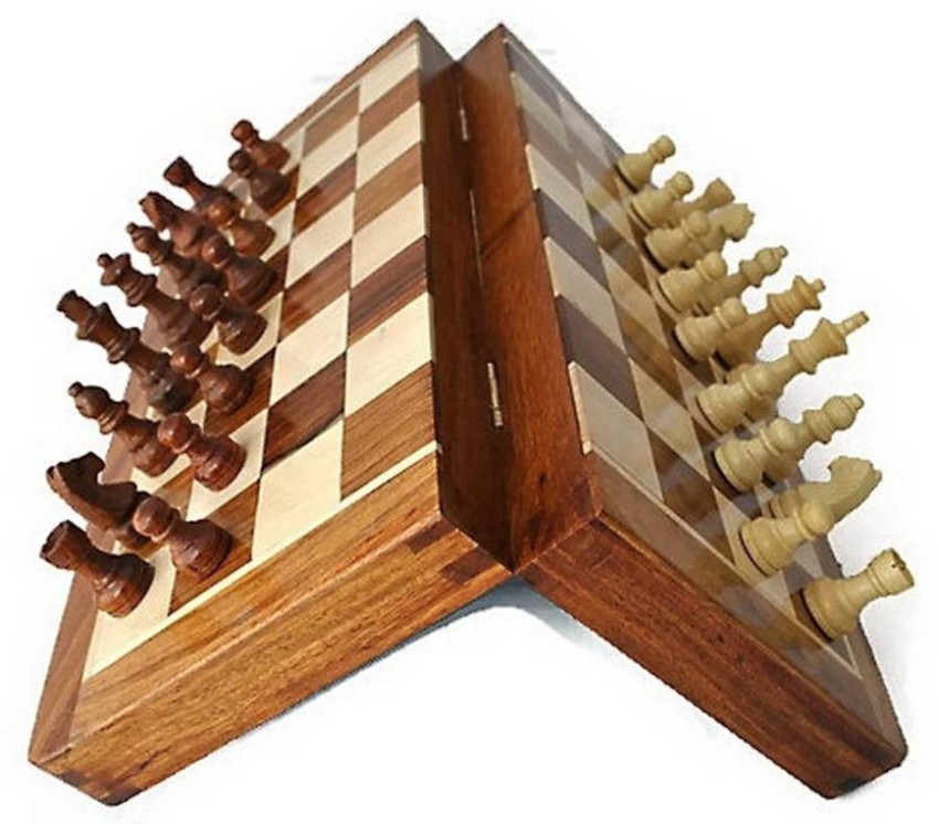 BCBESTCHESS Wooden Handcrafted Foldable Magnetic Chess Board Set