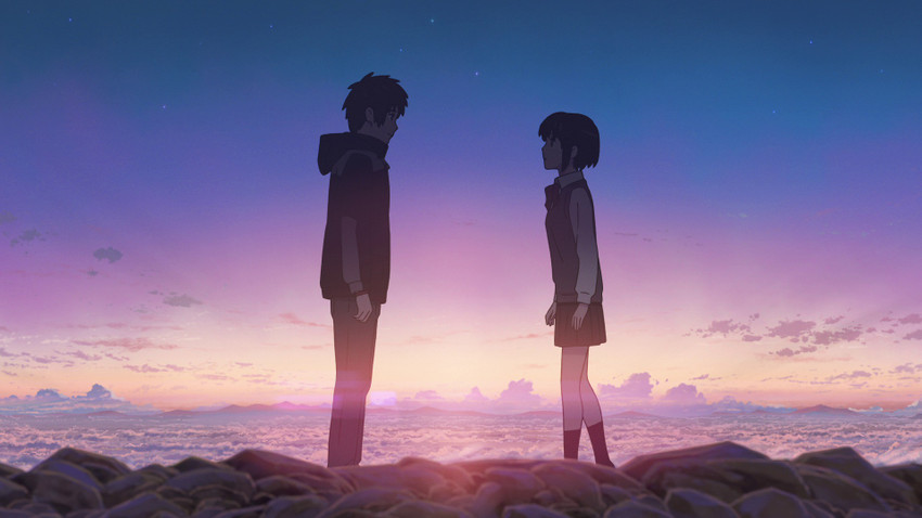 Anime Your Name. Mitsuha Miyamizu Kimi No Na Wa. Taki Tachibana