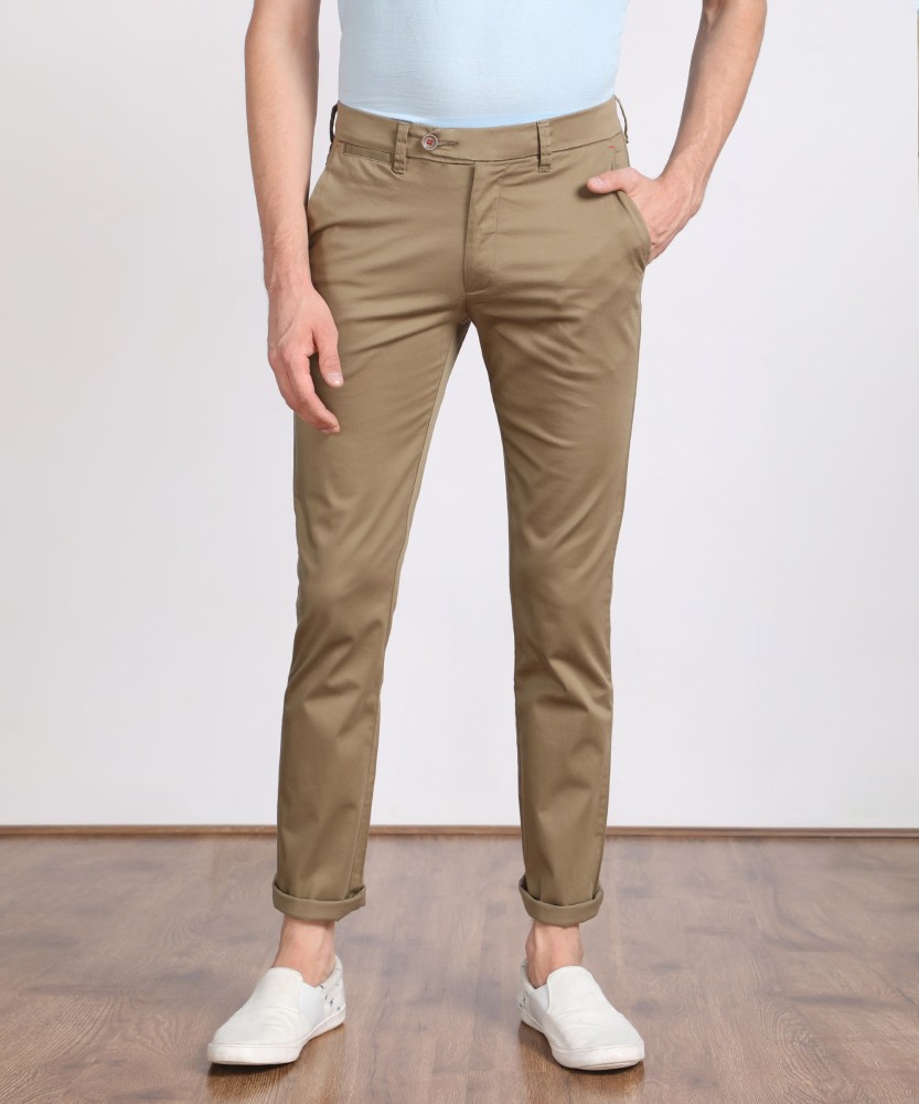 Buy Wills Lifestyle Men Beige Solid Skinny Fit FlatFront Trousers on  Myntra  PaisaWapascom