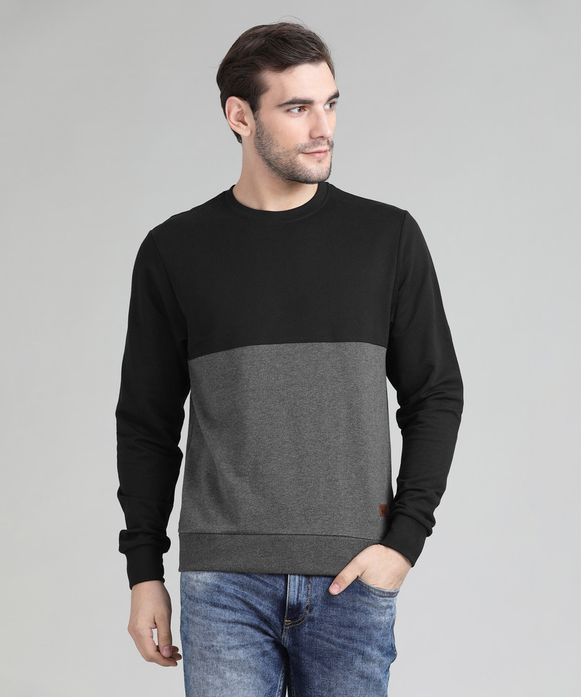 Sleeve Color Block Men Sweatshirt 