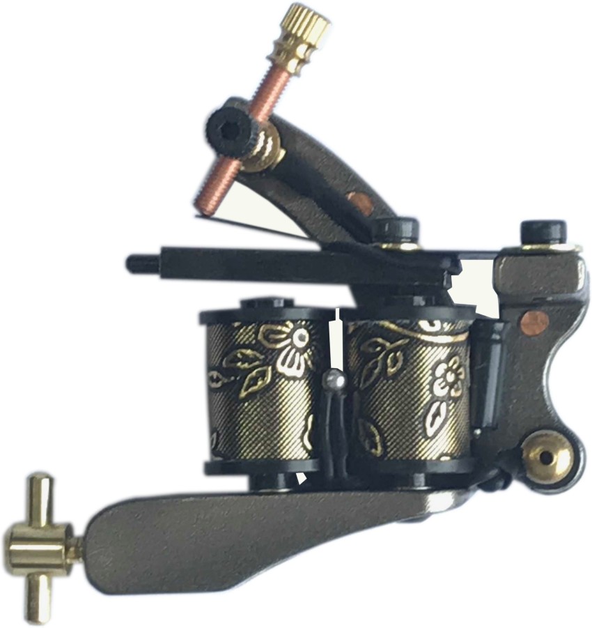 Custom Brass Tattoo Machine Gun Handmade 12 Wraps Pure Copper Coils For  Liner and Shader