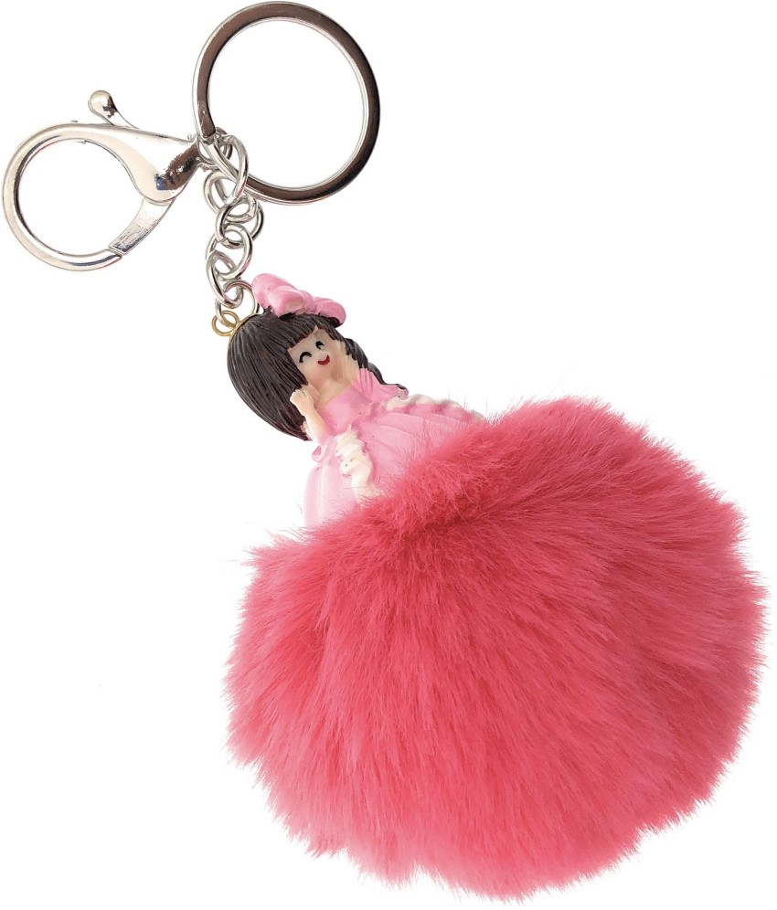 Heart Pom Pom Keychain for Handbag Car Keys Decor Gift Keychain for Women  Men
