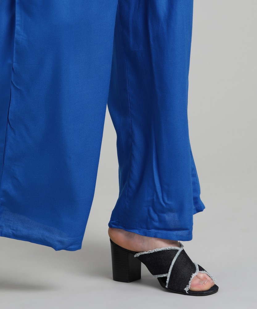 Women Blue Trousers  Buy Women Blue Trousers online in India