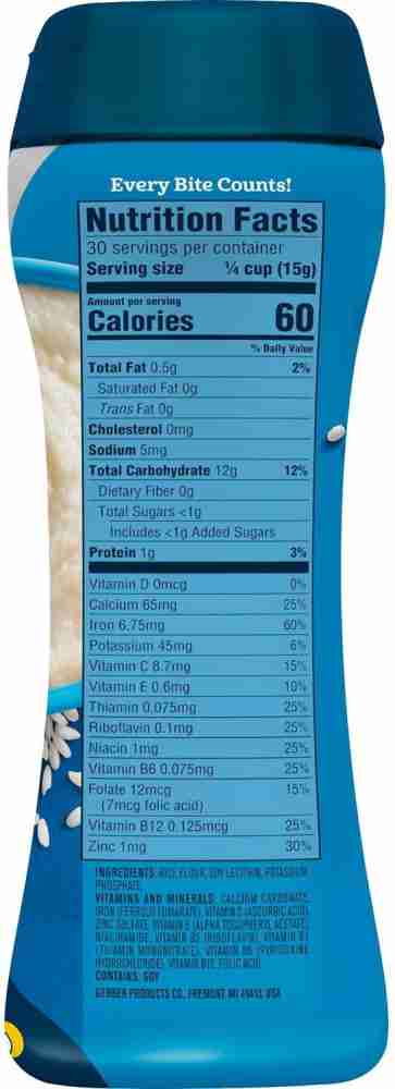 Baby rice cereal nutritional hot sale value