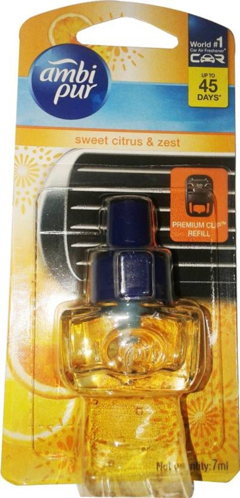 Buy Ambipur Car Vent Perfume Sweet Citrus And Zest Car Air Freshener Refill  With Starter 7.5 ml Online