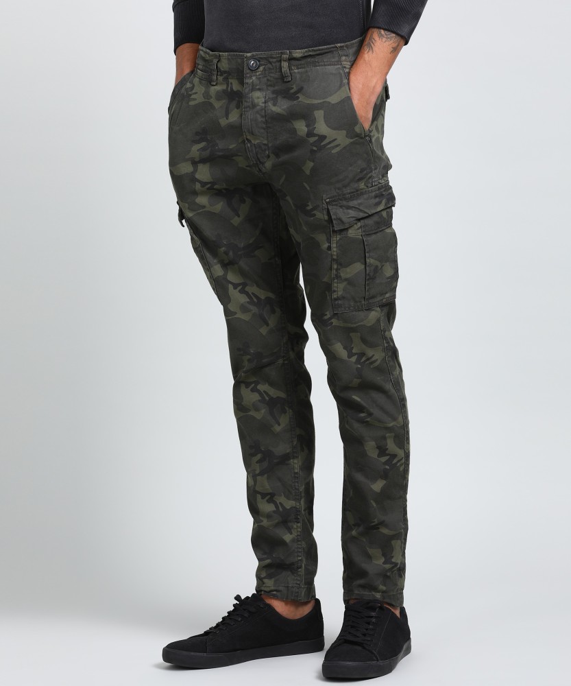 Buy INTUNE Grey Stretch Cotton Camouflage Cargo Trousers  Shoppers Stop