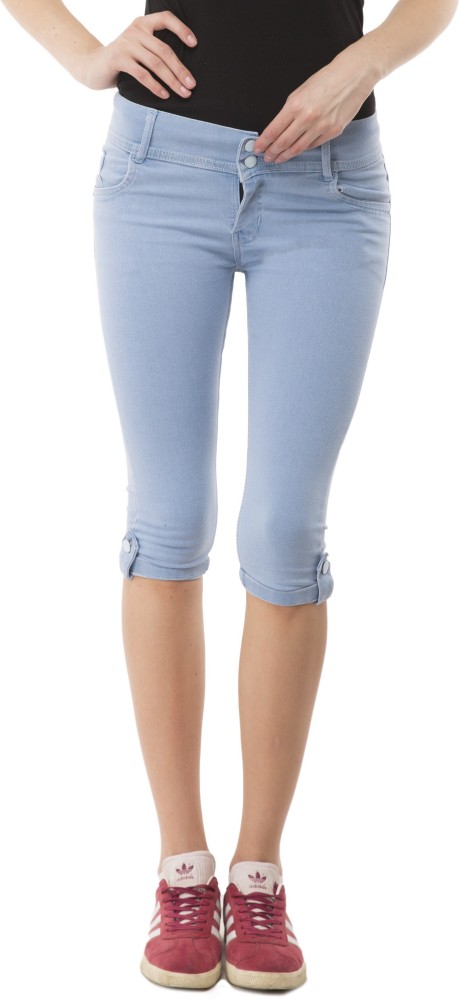 Buy abof Men Blue Regular Fit Threequarter Denim Pants at Amazonin