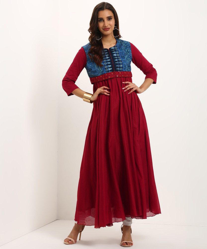 BIBA Women Printed Anarkali Kurta Buy BIBA Women Printed
