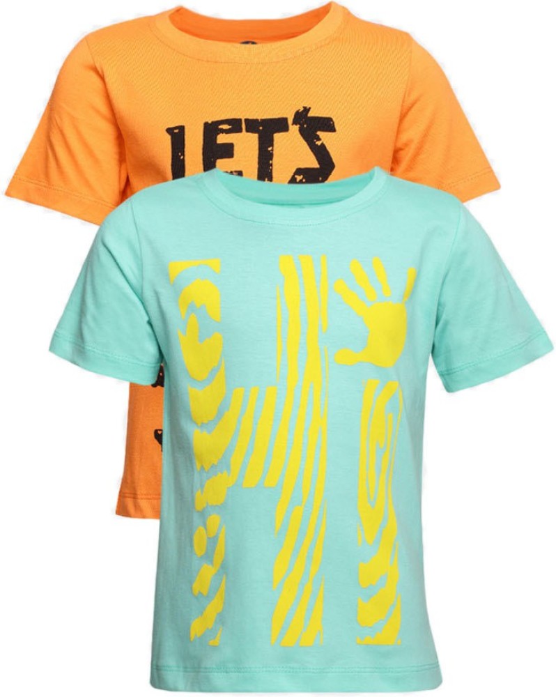 Yk Boys Printed Cotton Blend T Shirt - Round Neck