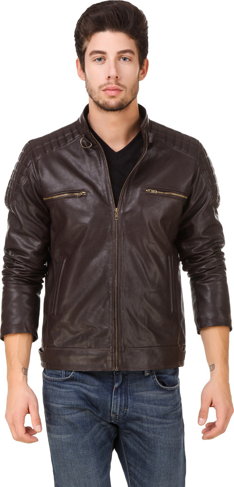 Leinwand Full Sleeve Solid Men Jacket - Buy Brown Leinwand Full